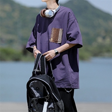 8XL-M高品质纯棉美式复古宽松简约百搭学院风短袖T恤上衣男DX343，男装T恤，电商D206-1