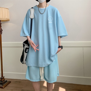 华夫格套装运动短袖t恤套装休闲两件套一套 HZ84072-P44图片
