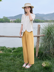 2025夏季圆领绣花衬衫女新款韩版时尚潮流百搭小个子上衣衬衣减龄，女装套装/套裙，梦懿尔