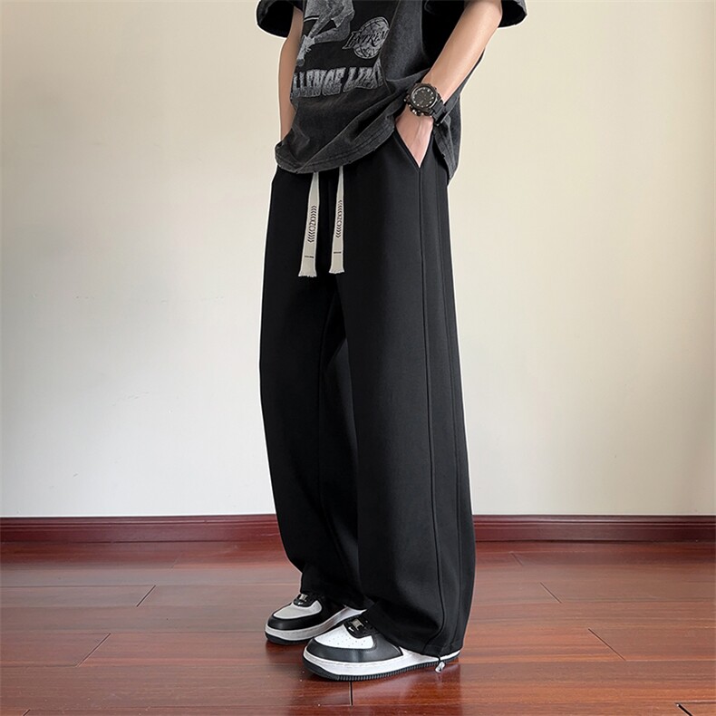 运动休闲裤男秋冬宽松直筒裤美式垂感阔腿青少年裤子D017-P45,男装休闲裤,星座509