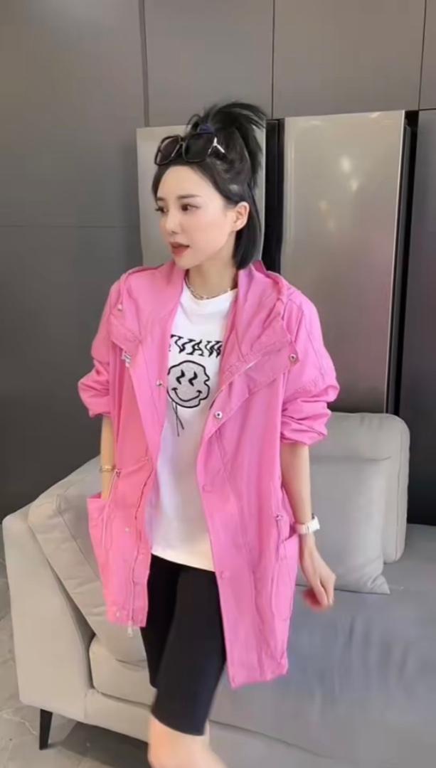 2023春季新款纯色百搭显瘦高级气质时尚连帽外套,女装其它,L·H·X
