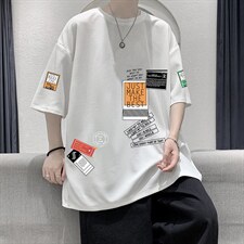 HT73121-P22华夫格t恤男短袖男大码五分袖大皂风，男装T恤，电商A040