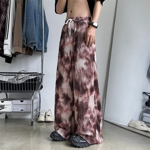 美式高街扎染渐变牛仔裤男春季设计感小众裤子潮牌宽松直筒阔腿裤图片