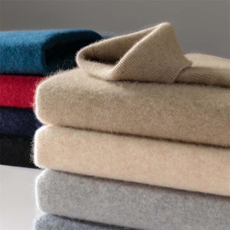 高领男士100纯山衫秋冬宽松针织高端内搭羊毛打底男冬款毛衣，男装羊毛衫，邓利维