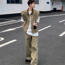 美式潮牛仔夹克男生廓形设计坎肩马甲HJ7003P65，男装夹克，星座1116-2