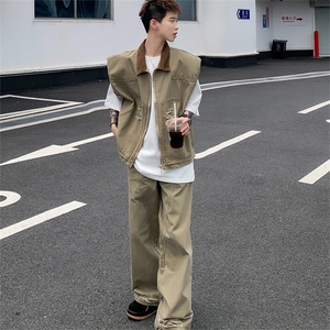 美式潮牛仔夹克男生廓形设计坎肩马甲 HJ7003 P65图片