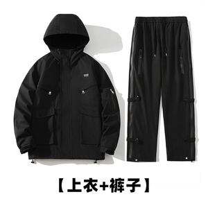 秋季冲锋衣套装男户外男士休闲裤一套潮流防水A266-TZJK8019-P110图片