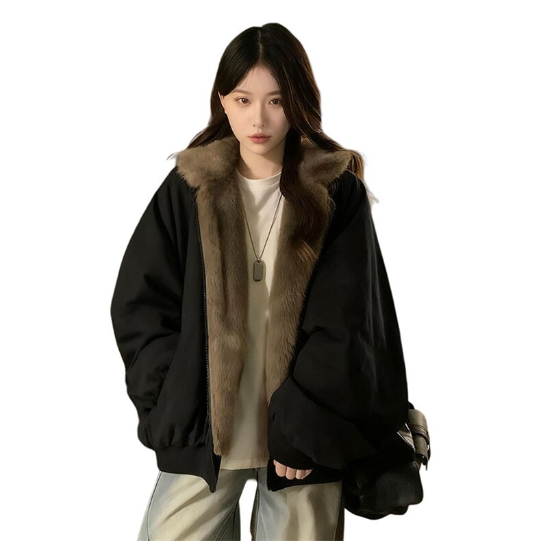 两面穿现货重磅短款座山雕棉衣男女双面穿毛毛绒棉服加厚外套,男装棉衣,电商A486