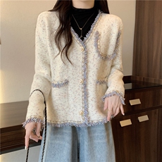 小香风短款外套女新款法式高级感毛衣针织开衫上衣MY015-85，男装针织衫/毛衣，星座911-3