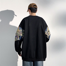 2024春季新款光影墙大码320克华棉刺绣卫衣M-5XHW23675-特P35，男装卫衣，电商A022