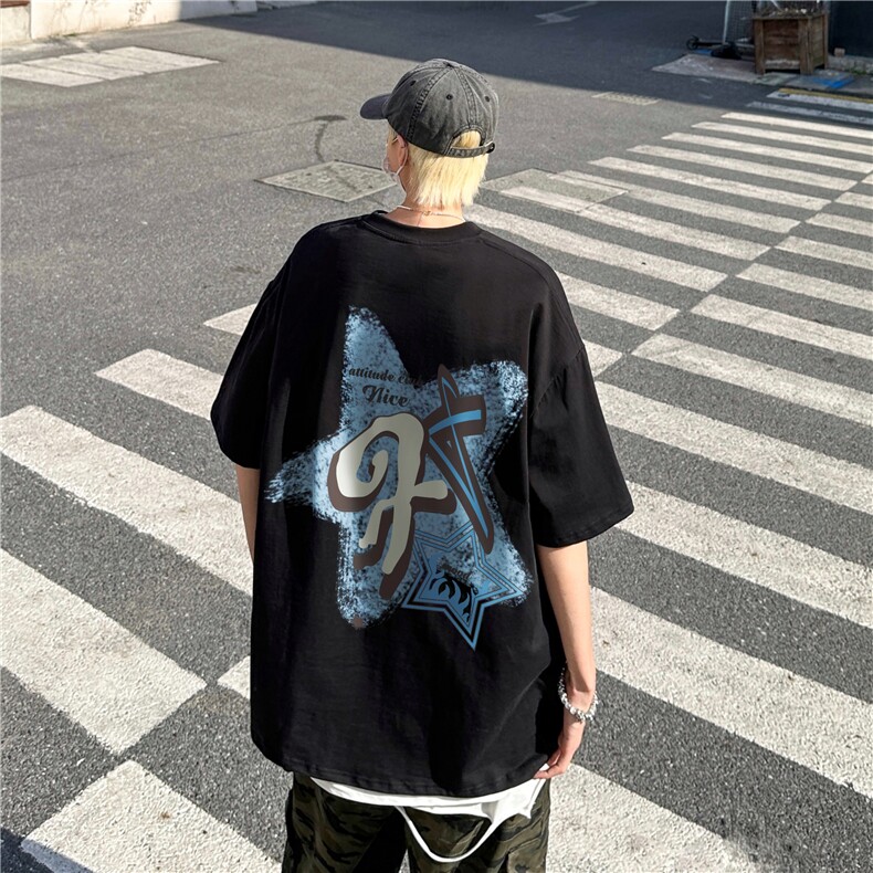 24夏季新款街头潮牌时尚个性印花短袖t恤中性XZ301B-JB4401-p28,男装T恤,星座301B