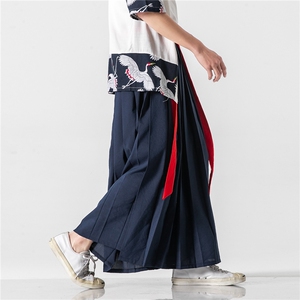 夏季 风汉服宋裤一片式裙绑带裙裤情侣款百褶马面裙 K129/P85图片
