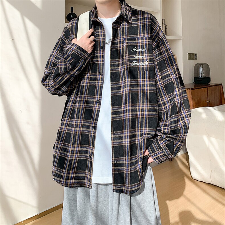 春季衬衫新款宽松休闲男女同款衬衣XZ102B-1-CS2512P55,男装衬衫,星座102B-1