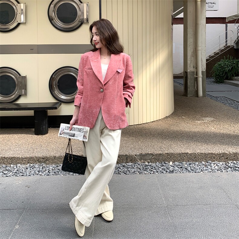 春季新款大货2026春季新款定制丝绒压花西装女M2603P155K248,女装短外套,2C268