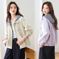 现货秒发2026春秋新款韩版连帽小香风学院派宽松大码小个子短外套，女装短外套，星宇服饰