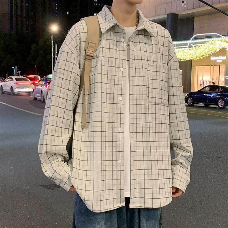 特批P42无差价秋季新款灯芯绒长袖格子衬衫男青少年衬衣外套C2541,男装衬衫,电商A001