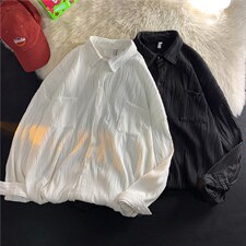 长袖衬衫男港风日系春季韩版潮流帅气衬衣M57P46，男装衬衫，星座1116-2