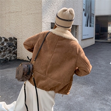 现货--冬季新款小鹿刺绣皮毛一体外套203-9567-P195-K298，女装羊羔毛/颗粒绒，浙宝203