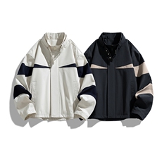 复古撞色拼接立领冲锋衣外套男开衫外套夹克棒球服JK01575-P73，男装夹克，星座308B-2