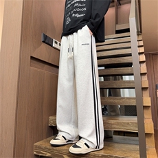 条纹设计感直筒休闲卫裤CK63M-3XL特P30，男装休闲裤，电商B325