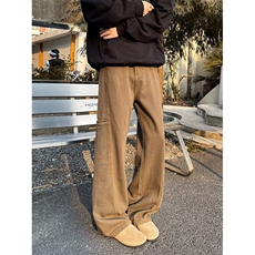 休闲阔腿工装牛仔裤男宽松小众2024新款高街拖地裤子RK2341-P48，男装牛仔裤，星座412-3