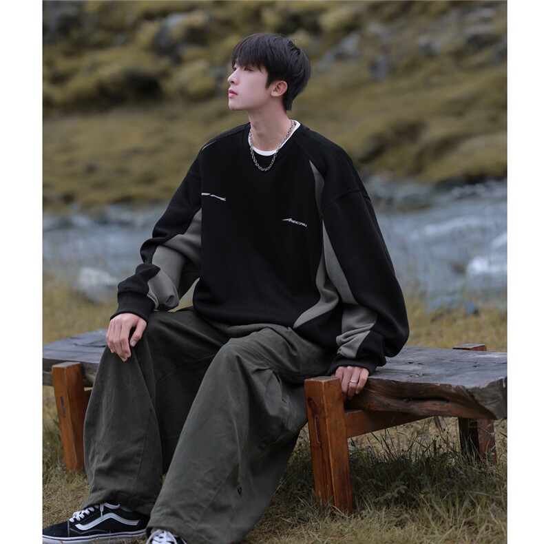早秋新款拼接印花圆领卫衣WY7012-P50控68图片