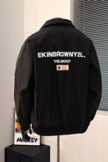 港风美式复古印花字母图案设计双袖三杠织带夹克男JK77766P75控98，男装夹克，星座226-1