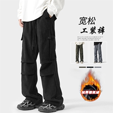改加绒时尚港风灯芯绒大码工装裤男大码K1167J加绒-特P40控78，男装工装外套，电商A001