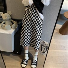 棋盘格开叉裙，其它，XTZ style