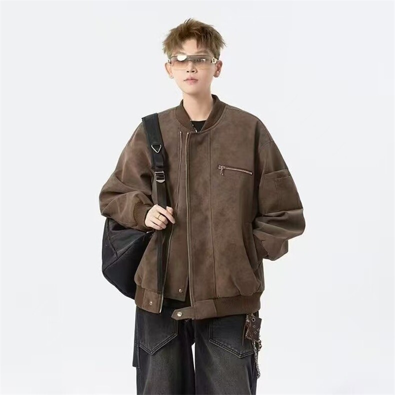 美式复古重磅水洗帆布哈灵顿外套男春秋立领设计感休闲夹克，男装夹克，星座1210-1