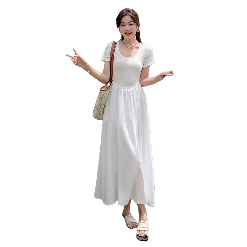 简约两件T恤连衣裙女收腰显瘦长裙ZB193A-509-P100-K150，女装连衣裙，浙宝193A