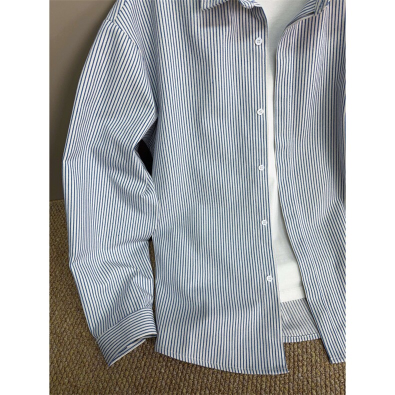 美式ins高街暗黑宽松条纹长袖衬衫SY2540-S-3XL-特P35,男装衬衫,星座417-1（原电商B245）