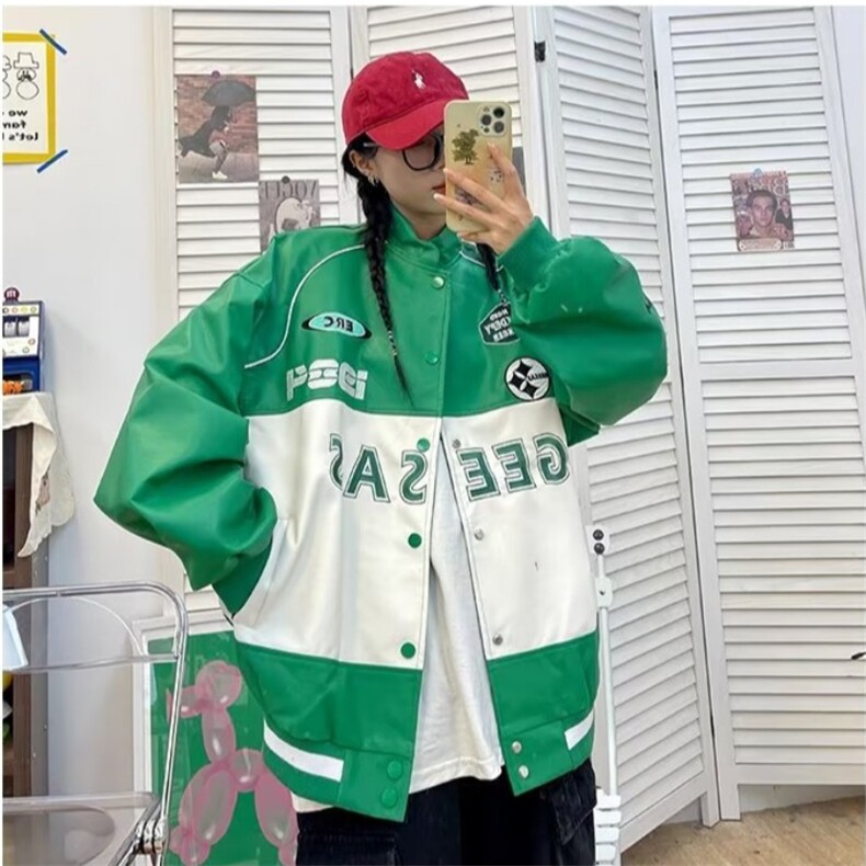 印花青春流行男翻领长袖潮流标准原宿单排扣新款秋季慵懒潮夹克，男装夹克，星座1210-1