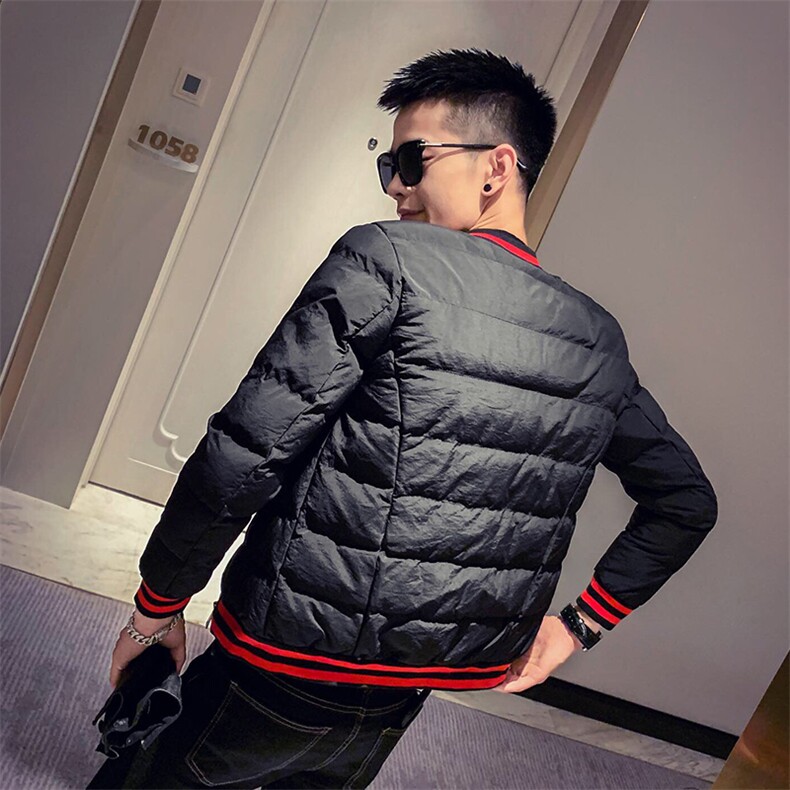 社会风20冬装纯色修身棒球领螺口棉衣B297-820-P130,男装棉衣,电商B297