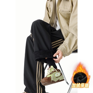 A178-5036A-特P45限价79 加绒三防面料秋冬季三条杠裤子图片