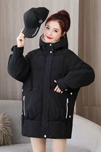 羽绒棉服女中长款2023冬季新款宽松休闲时尚减龄加厚棉衣棉袄外套图片