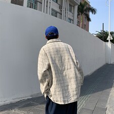 美式复古刺绣外套男女原宿风潮牌ins百搭情侣宽松衬衫潮JK119-P45，男装衬衫，星座1008-1