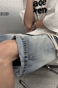 2023夏季新款男生渐变牛仔短裤宽松五分裤B315-K23208-P45控58图片