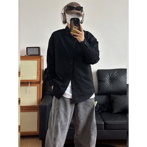 棉纯棉衬衫成衣水洗休闲韩版美式衬衫宽松纯色衬衣 GC27-P35图片