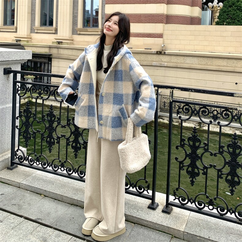 连帽毛呢外套8881P225K338,女装毛呢外套,2C201