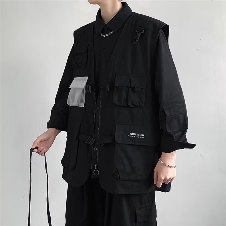 马甲外套男韩版潮流高街帅气2023秋冬季新款ins宽松背心W4177-P43,男装背心/马甲,星座412-2