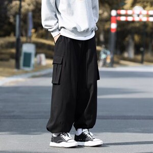 2022oversize阔腿工装裤秋季复古日系cityboy裤子休闲裤K4497-P40图片