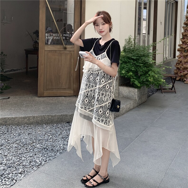 现货蕾丝吊带连衣裙2C105-0522-P145-K218,女装连衣裙,2C105