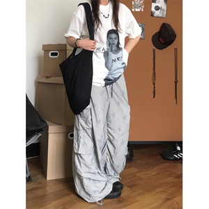 【有货】竖条纹星星工装裤男美式hiphop裤子高街宽松B356LL-特P55图片