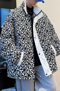 2025  港风棉衣棉服立体印花面包服立领棉袄外套  1614-P80图片