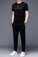 2023年夏款潮流休闲时尚男士运动短袖套装P135，男装休闲套装，电商D223-1