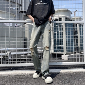 夏季新款男士破洞牛仔裤直筒牛仔长裤NZ37-P40图片