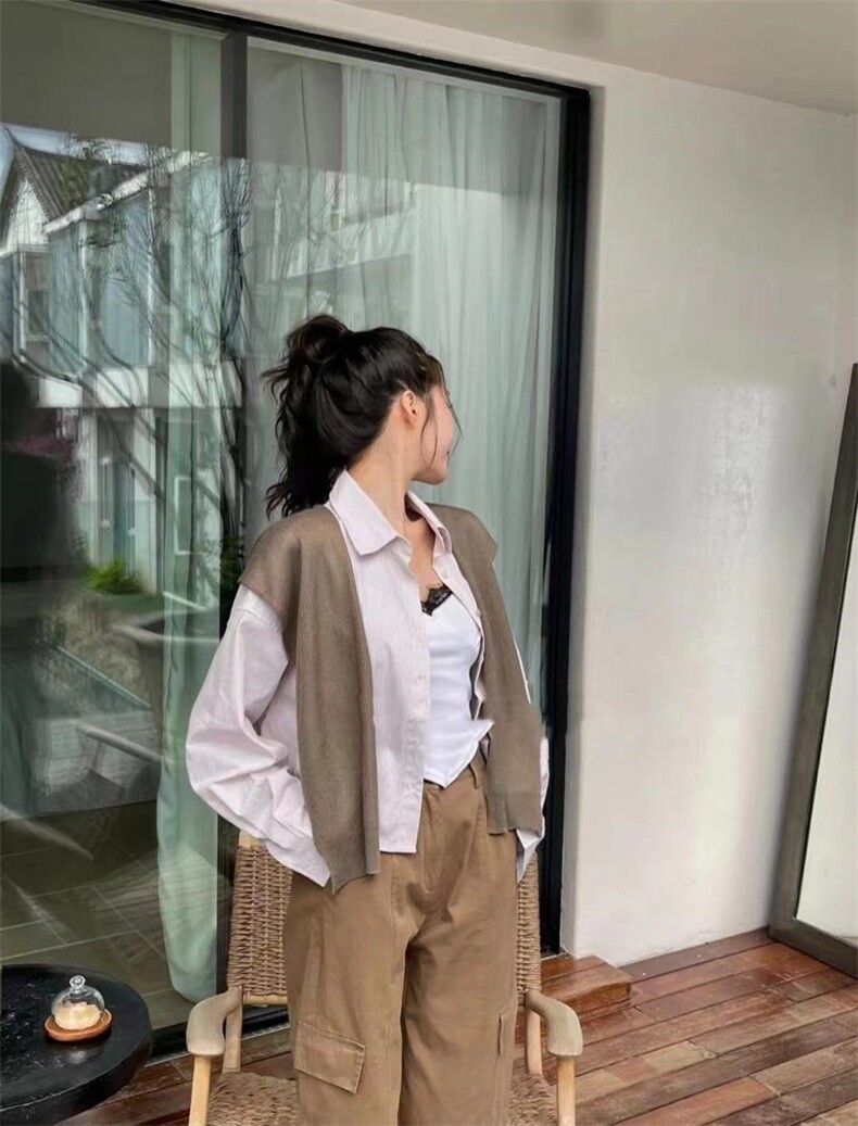 秋款衬衣两件套，其它，玩美