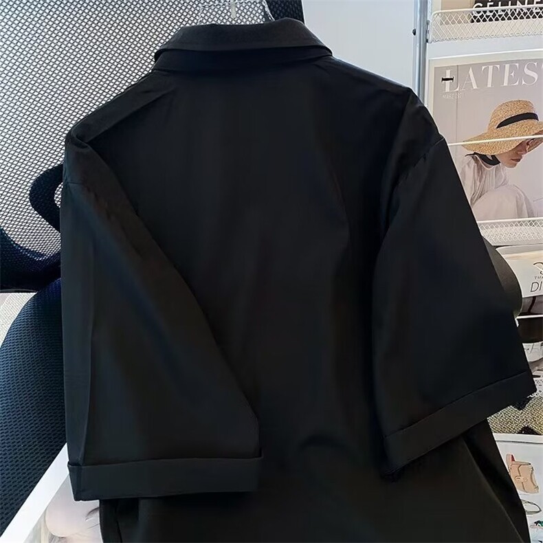 短袖衬衫男装夏季宽松防晒工装半袖潮流青少年休闲凉感刺绣衬衣男,男装防晒衣,星座1013