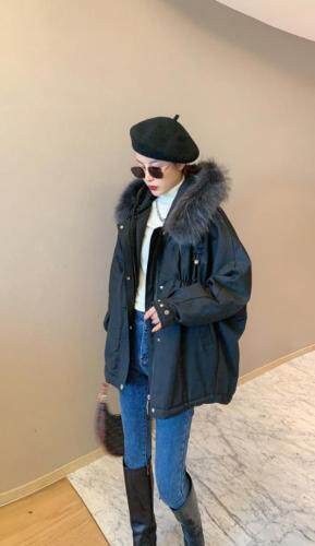 貉子毛领派克服，女装，肆尔